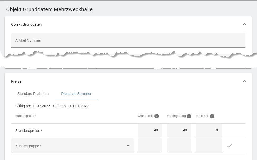 Zeitgesteuerte Preise - Preise einrichten